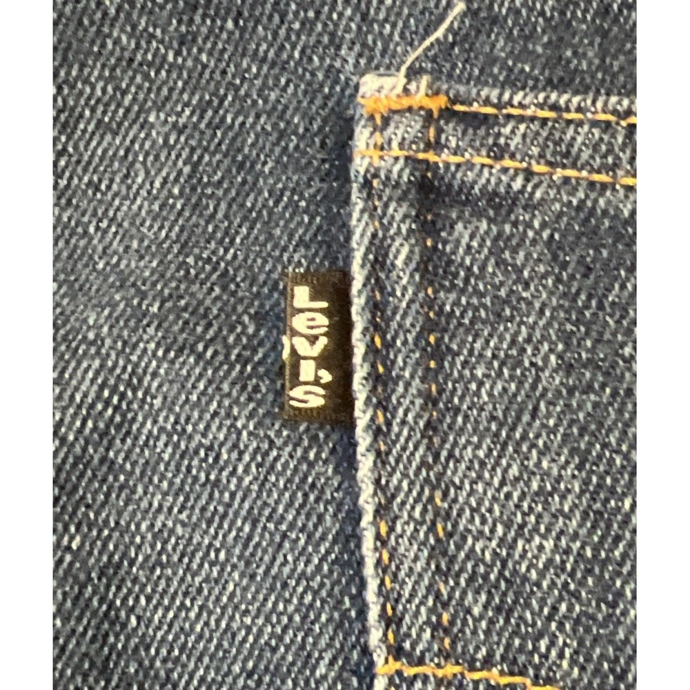 Levi's 517 Black Tab Boot Cut Dark Wash Poly Blend Blue Jeans Size 38x32 (38x29) - Picture 3 of 15